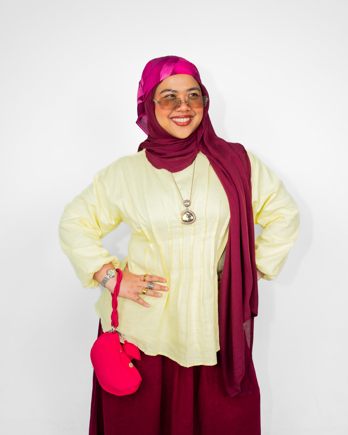 Manis Long Sleeve Pleated Top