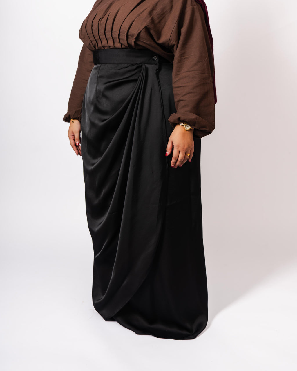 Pleated Wrap Skirt