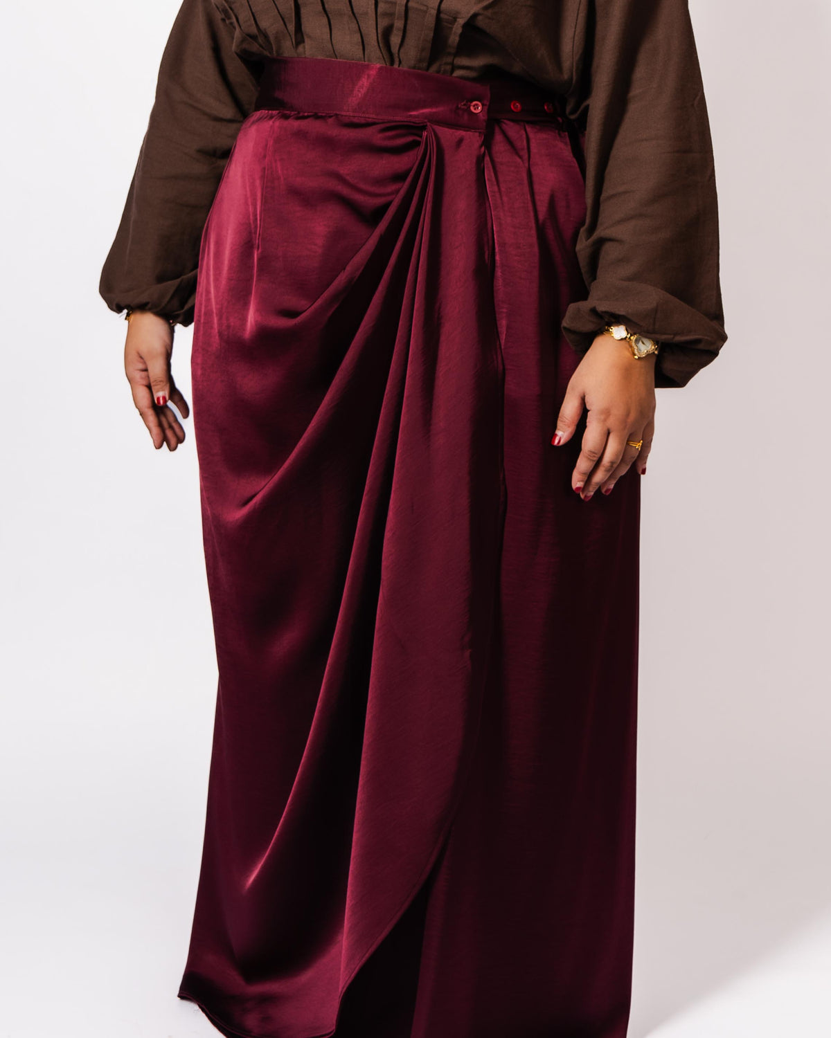 Pleated Wrap Skirt