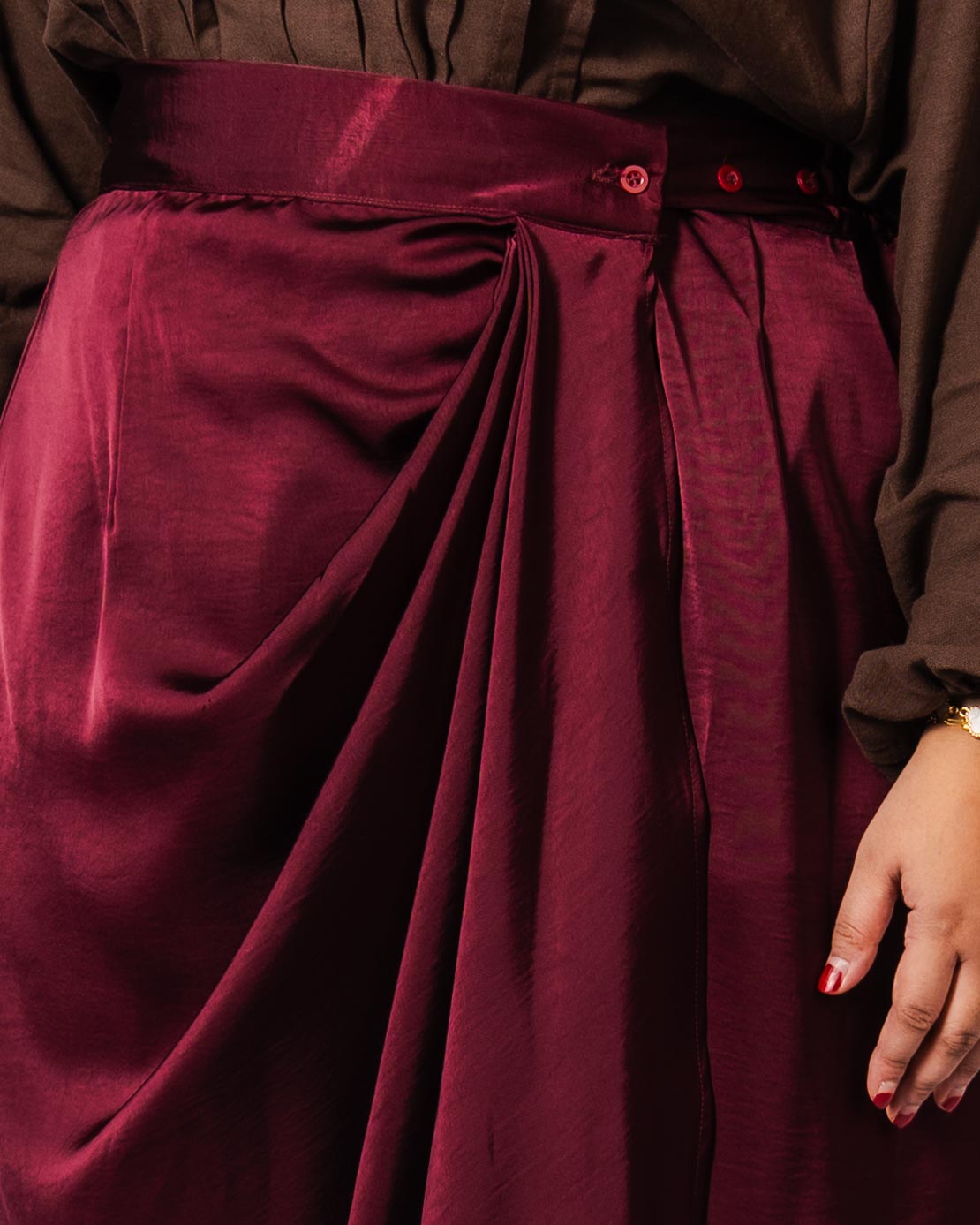 Pleated Wrap Skirt
