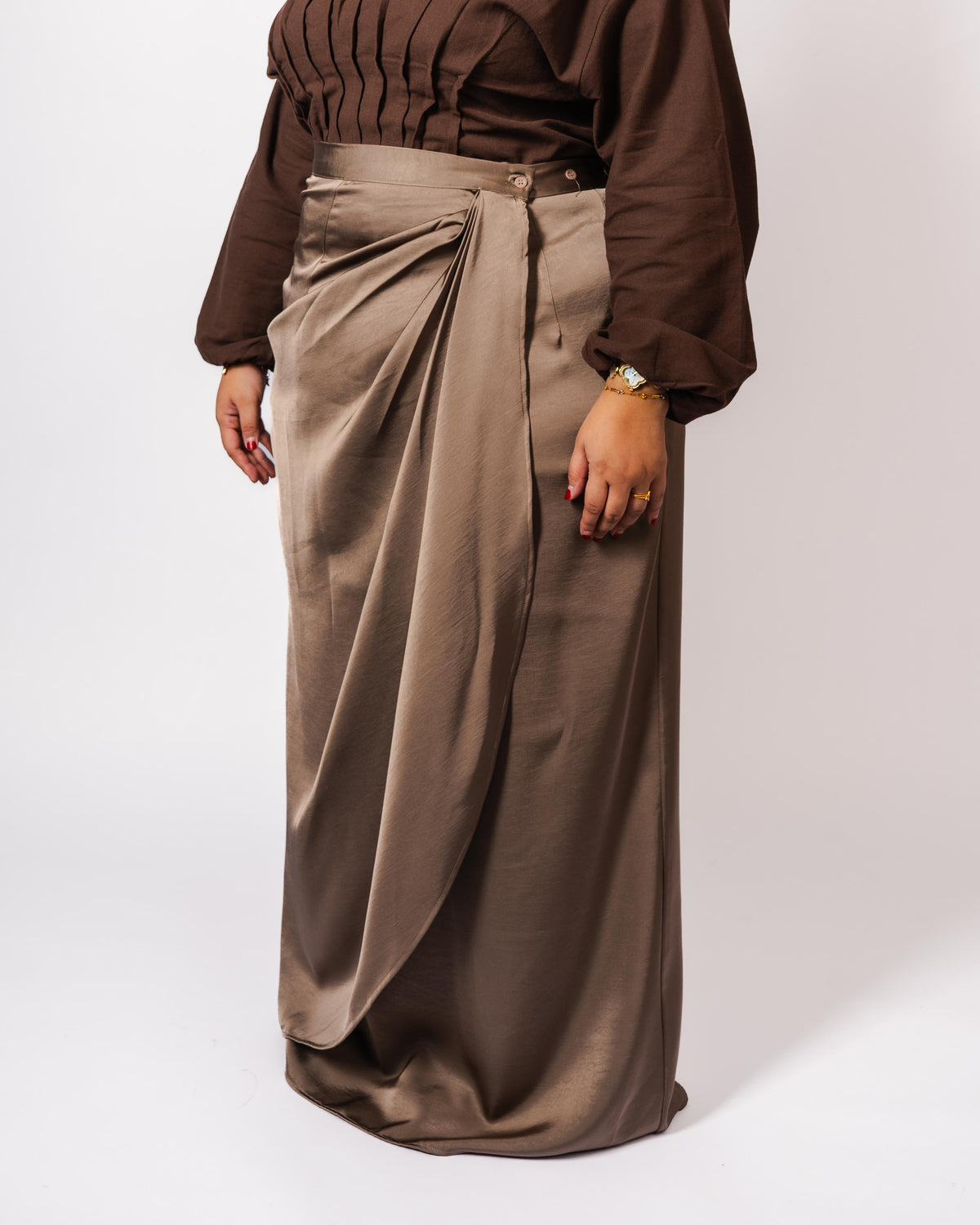 Pleated Wrap Skirt