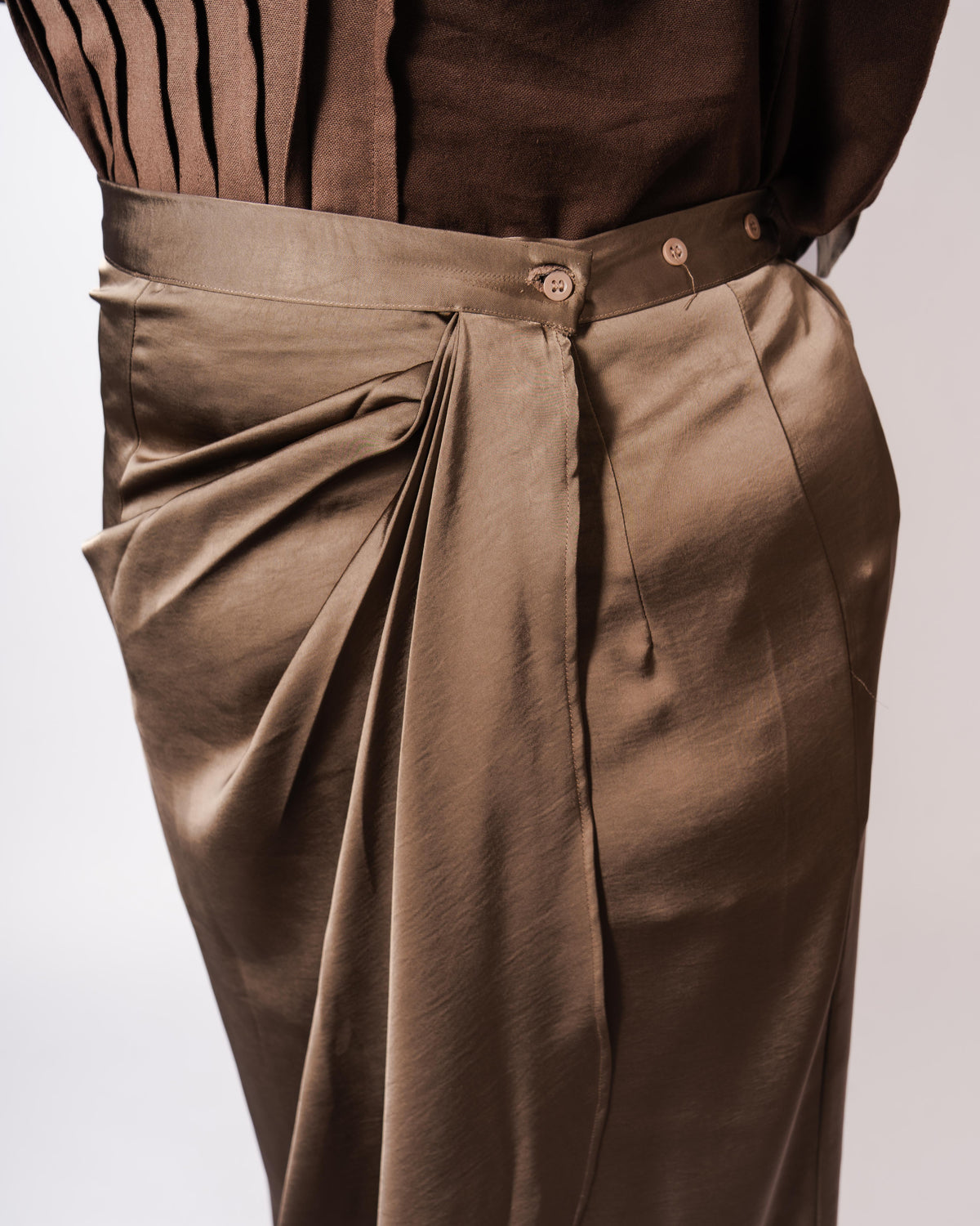 Pleated Wrap Skirt